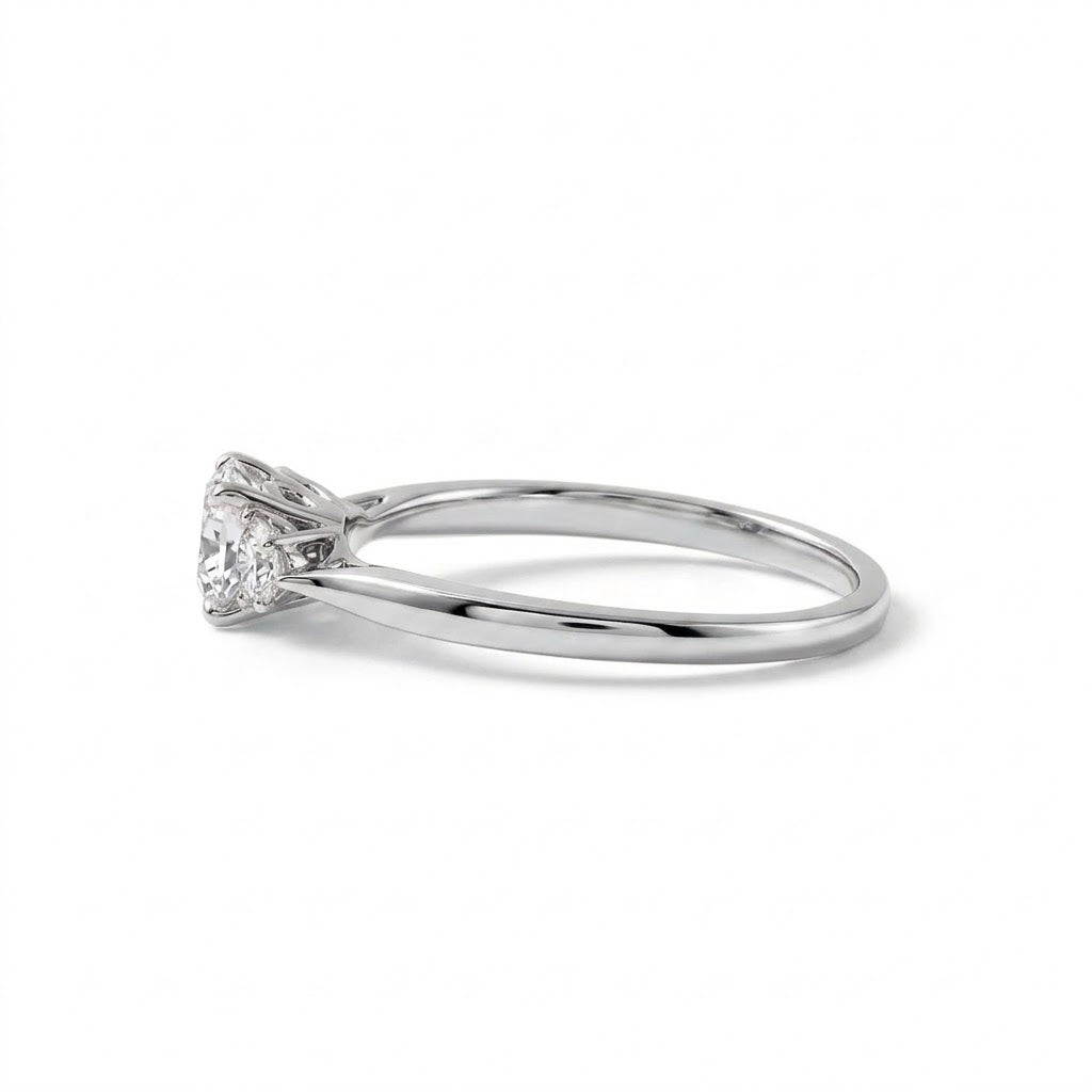 Round Cut Moissanite Seven Stone Ring