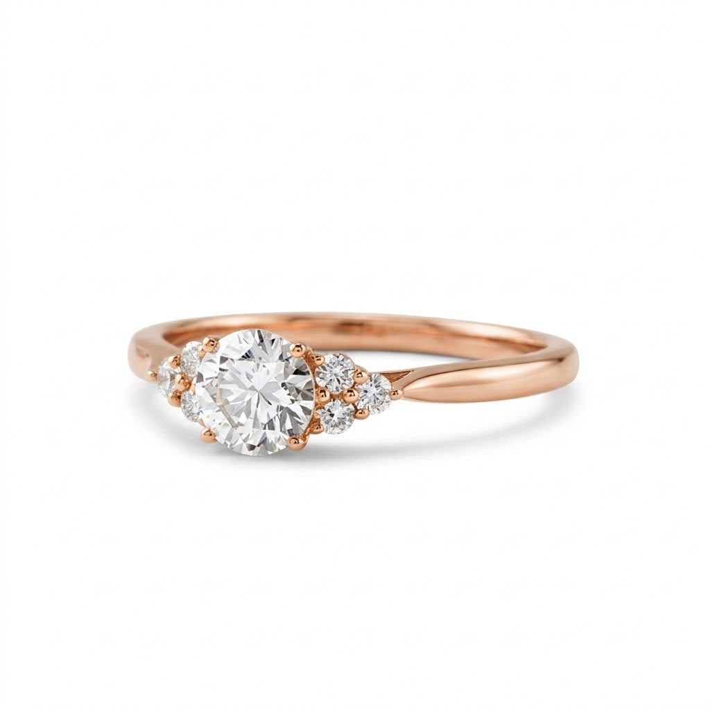 Round Cut Moissanite Seven Stone Ring