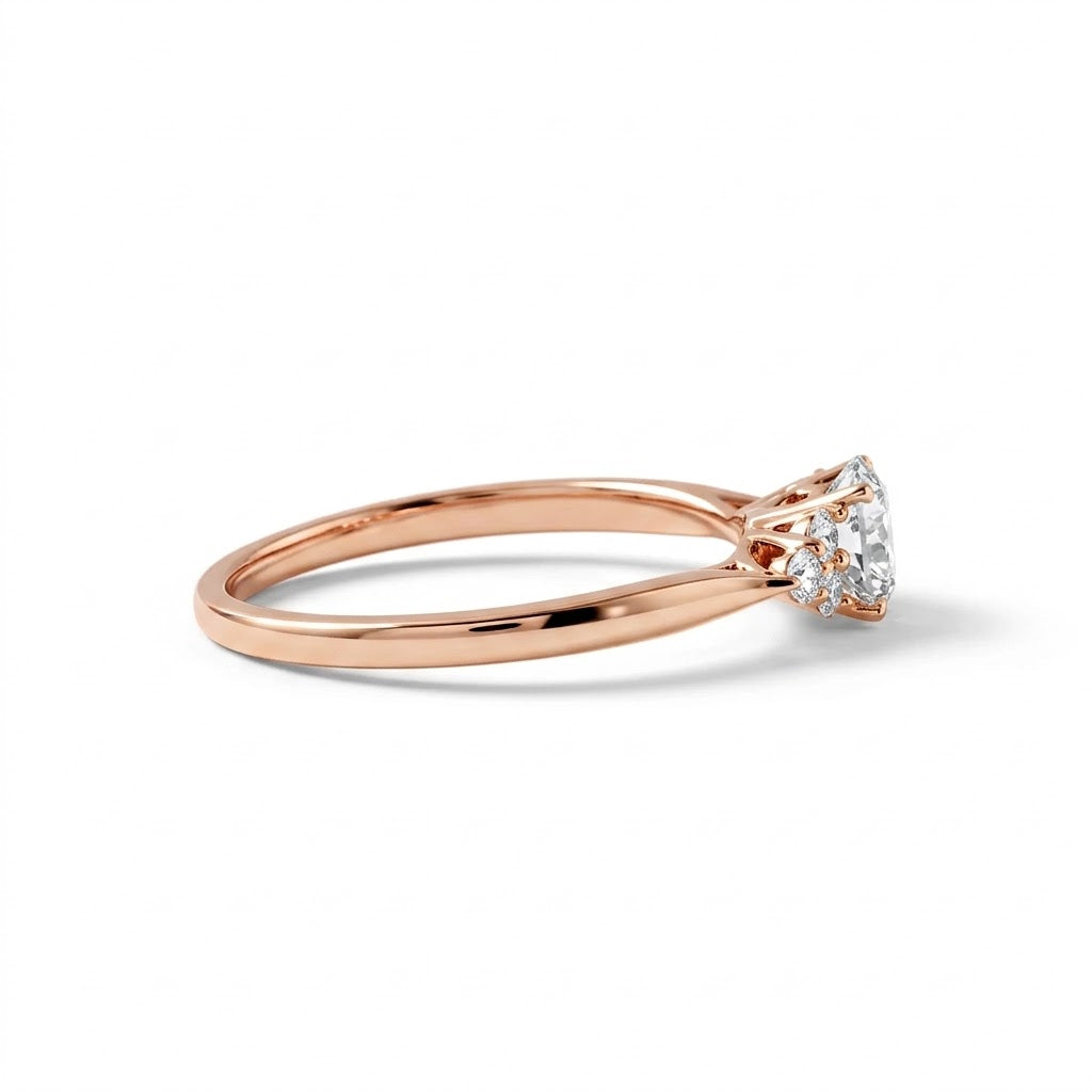 Round Cut Moissanite Seven Stone Ring