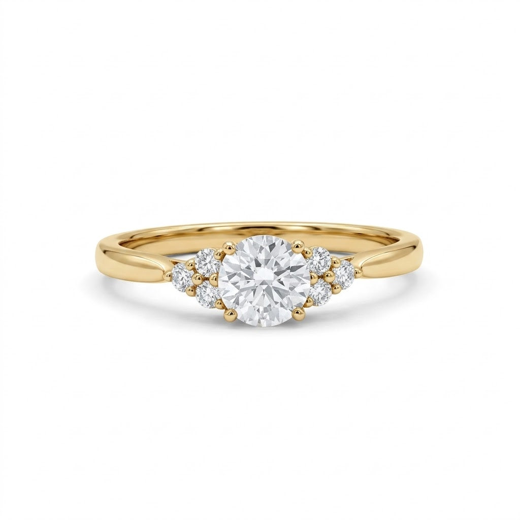 Round Cut Moissanite Seven Stone Ring