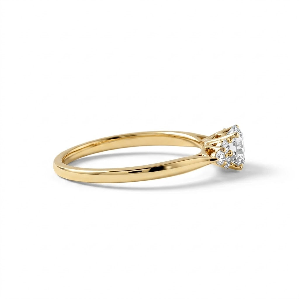Round Cut Moissanite Seven Stone Ring