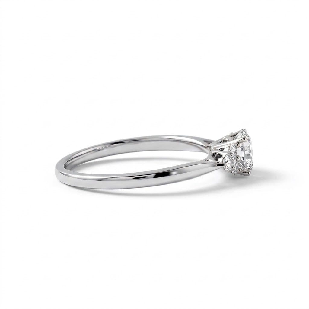 Round Cut Moissanite Seven Stone Ring