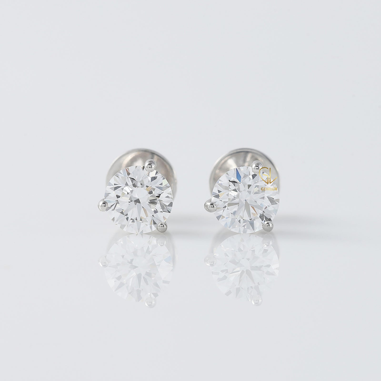 Round Cut Moissanite Stud Earrings