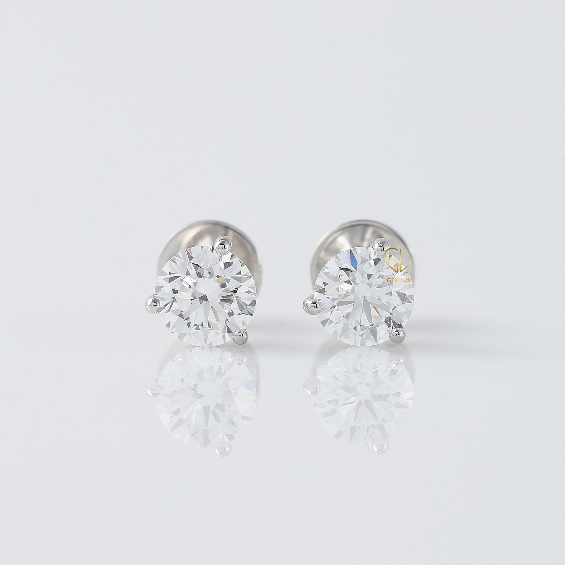 Round Cut Moissanite Stud Earrings