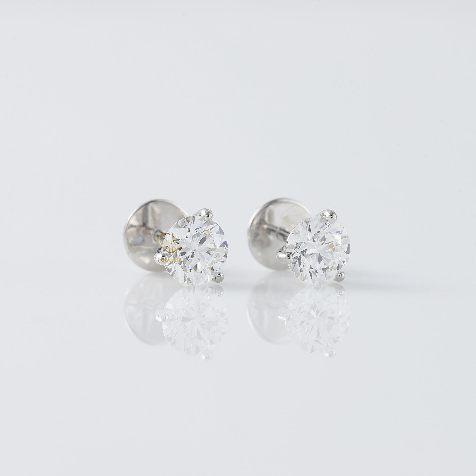 Round Cut Moissanite Stud Earrings