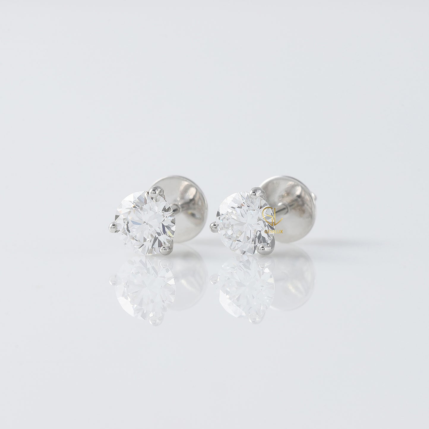 Round Cut Moissanite Stud Earrings