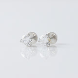 Round Cut Moissanite Stud Earrings