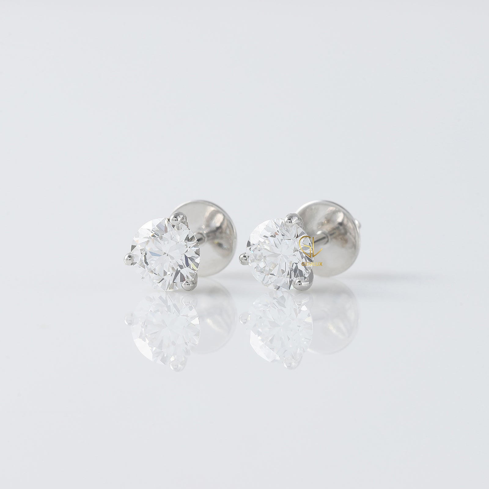 Round Cut Moissanite Stud Earrings