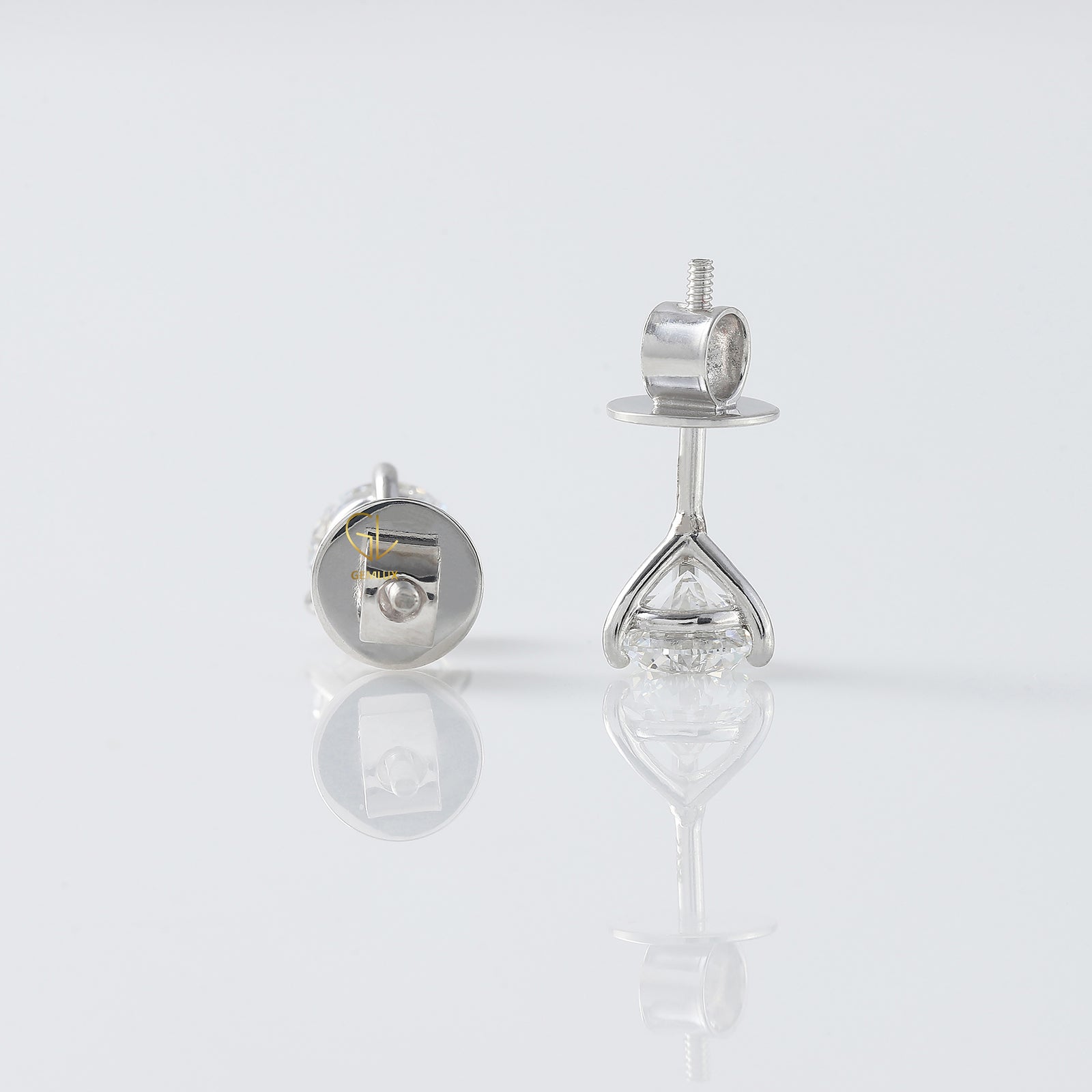 Round Cut Moissanite Stud Earrings