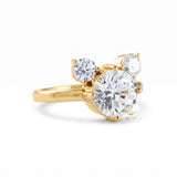 Round Diamond Three Stone Engagement Ring Micky Mouse Inspired