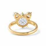 Round Diamond Three Stone Engagement Ring Micky Mouse Inspired