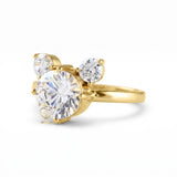 Round Diamond Three Stone Engagement Ring Micky Mouse Inspired