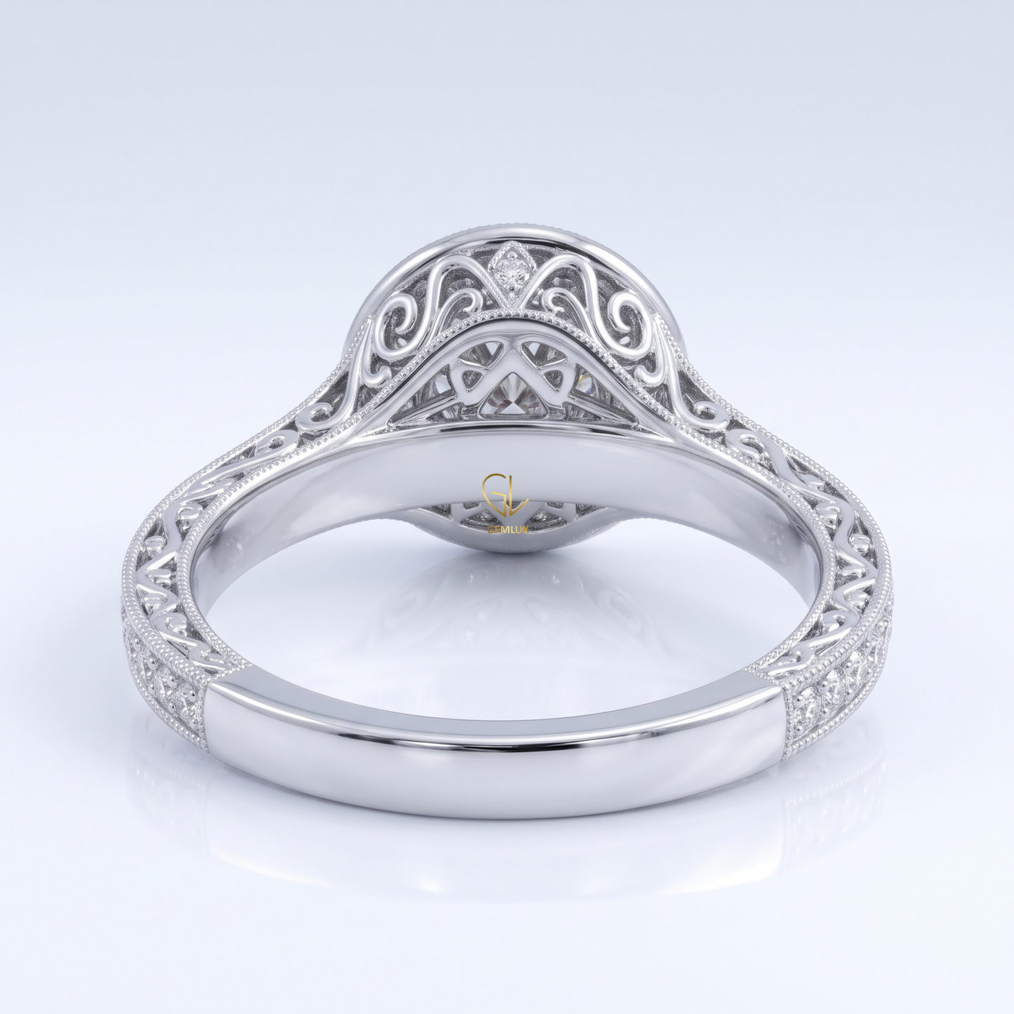 Round Hearts & Arrows Lab Grown Diamond Halo Engagement Ring