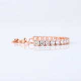 Round Moissanite Adjustable Tennis Bracelet - Rose Gold