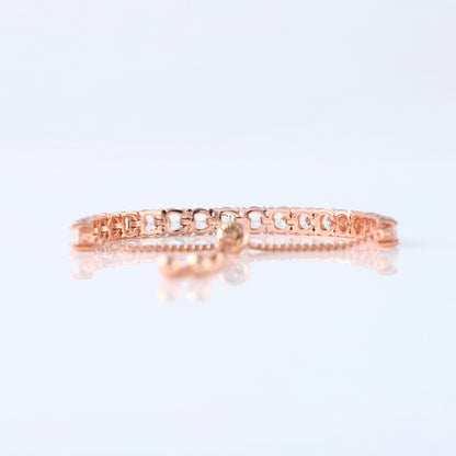 Round Moissanite Adjustable Tennis Bracelet - Rose Gold