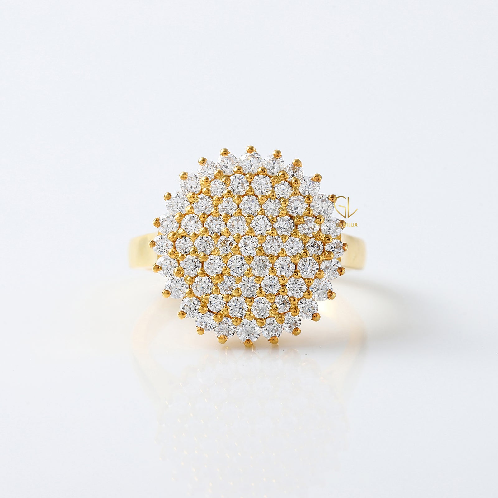 Round Moissanite Cluster Engagement Ring