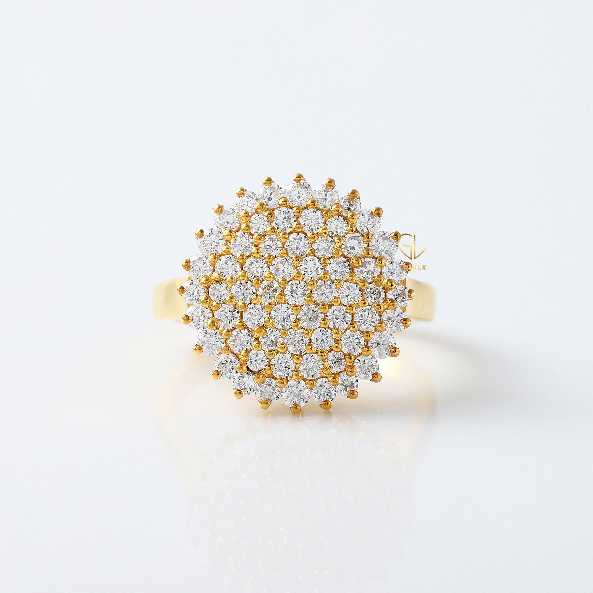 Round Moissanite Cluster Engagement Ring