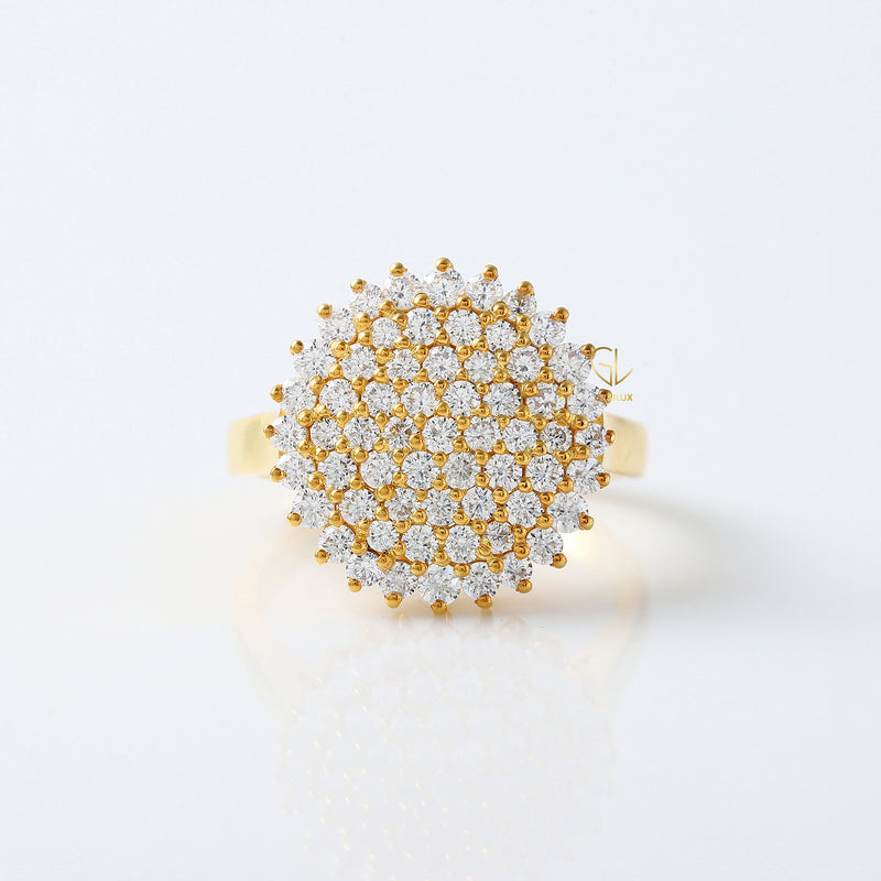 Round Moissanite Cluster Engagement Ring