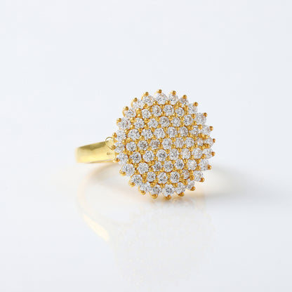 Round Moissanite Cluster Engagement Ring