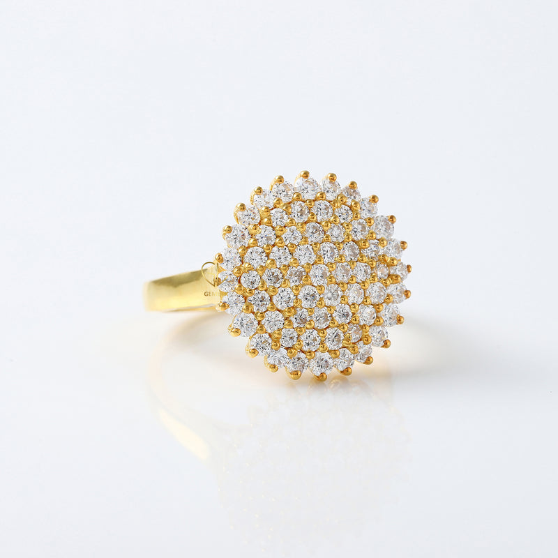 Round Moissanite Cluster Engagement Ring