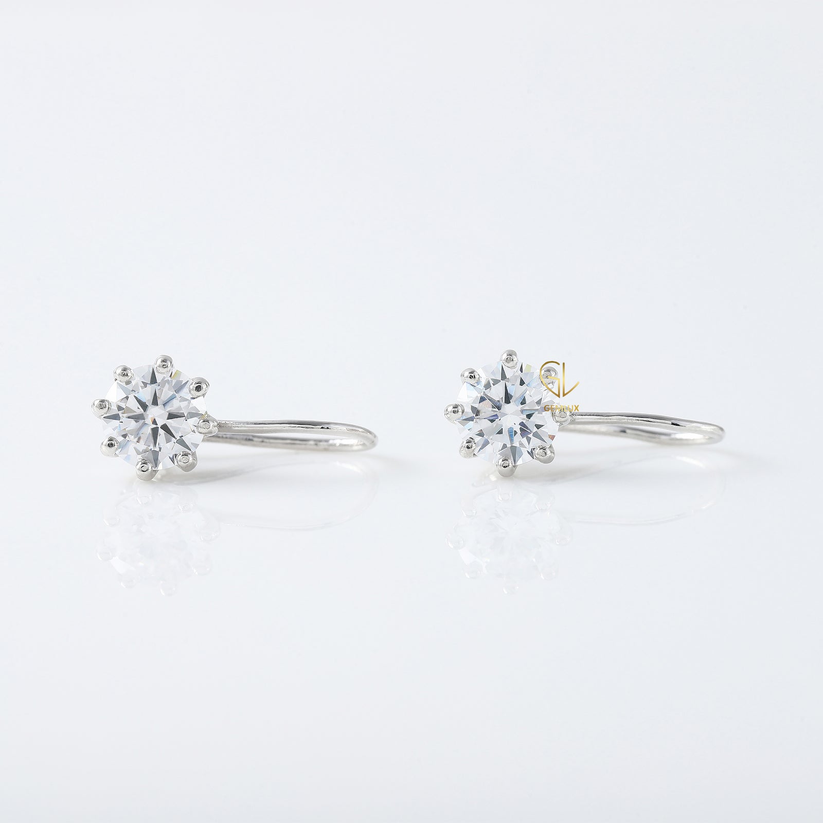 Round Moissanite Dangle Earrings