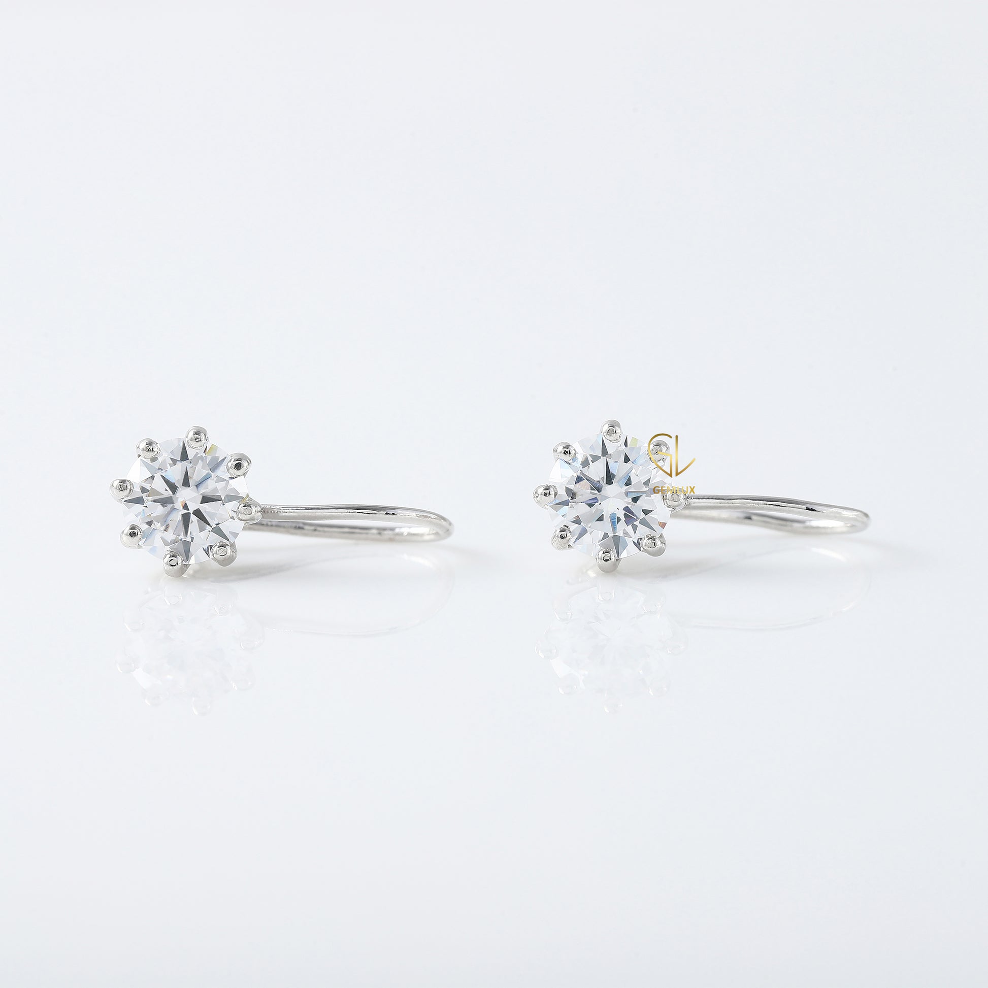 Round Moissanite Dangle Earrings