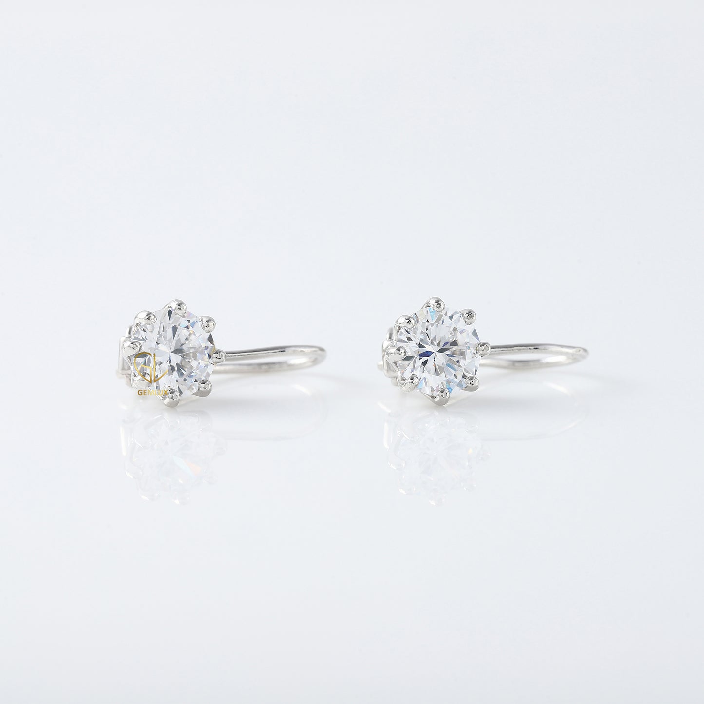 Round Moissanite Dangle Earrings