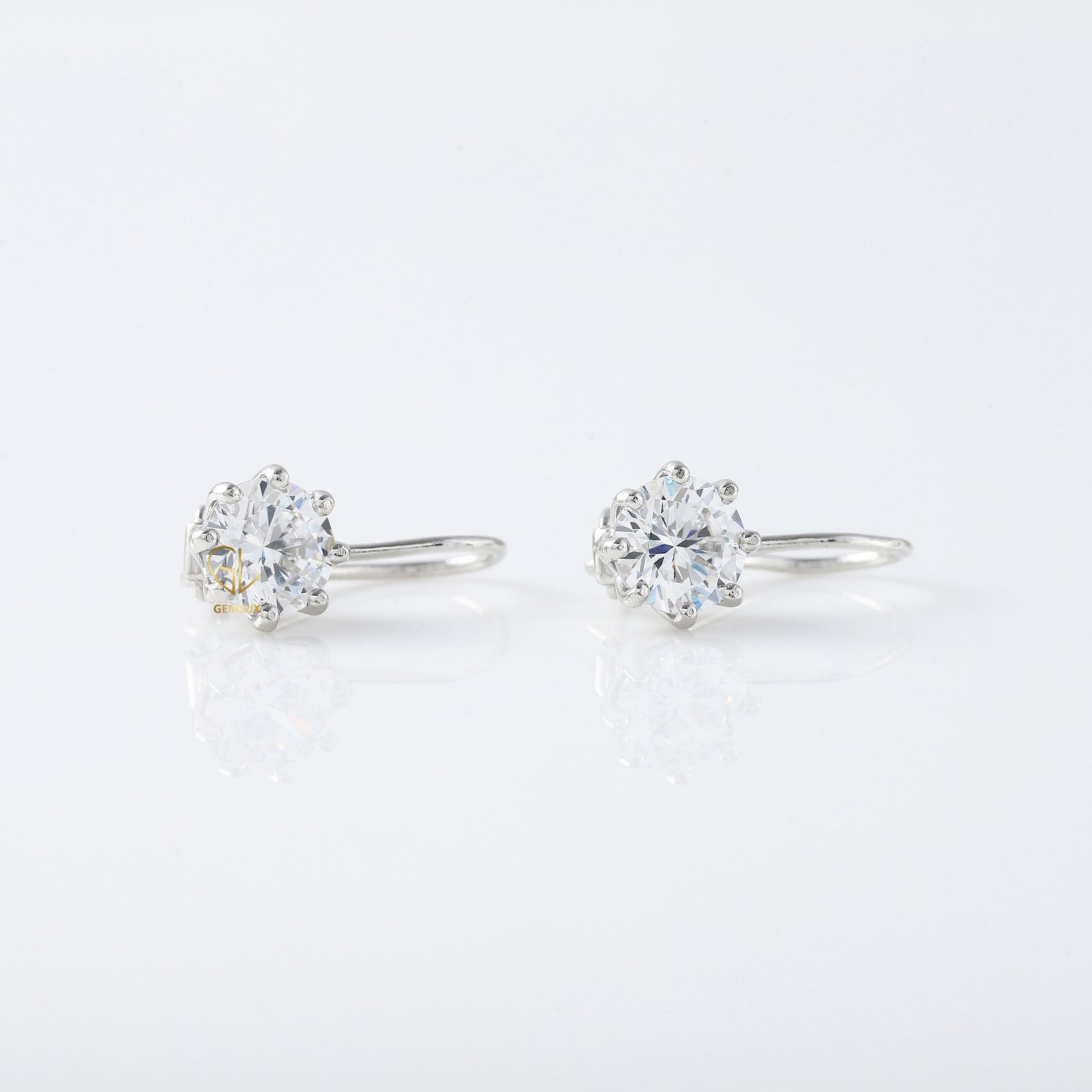 Round Moissanite Dangle Earrings