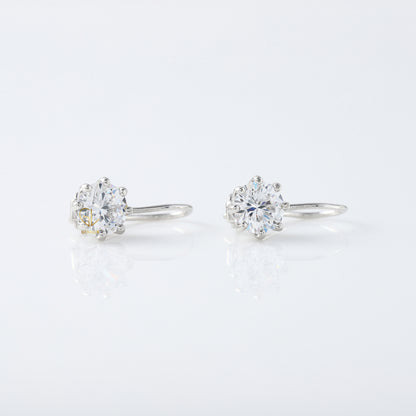 Round Moissanite Dangle Earrings