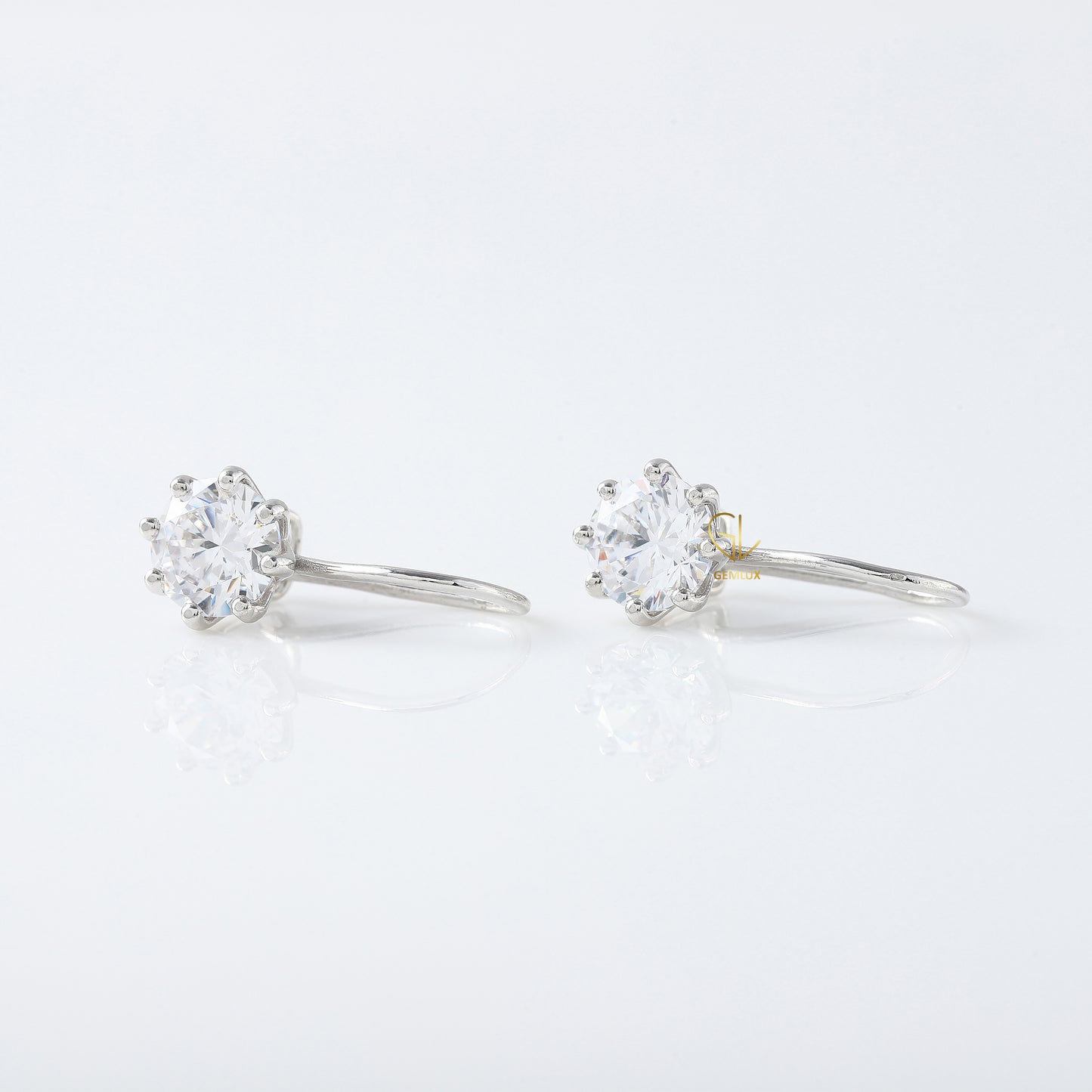 Round Moissanite Dangle Earrings