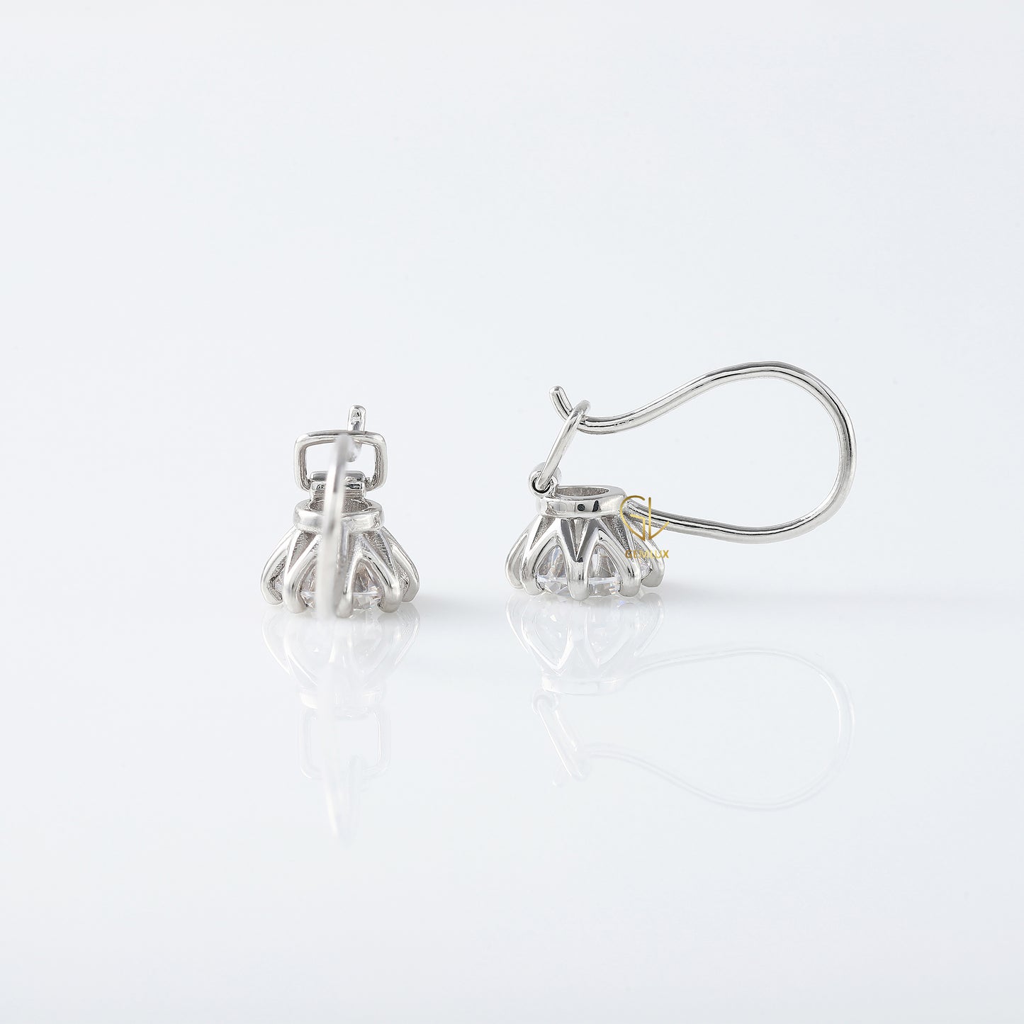 Round Moissanite Dangle Earrings