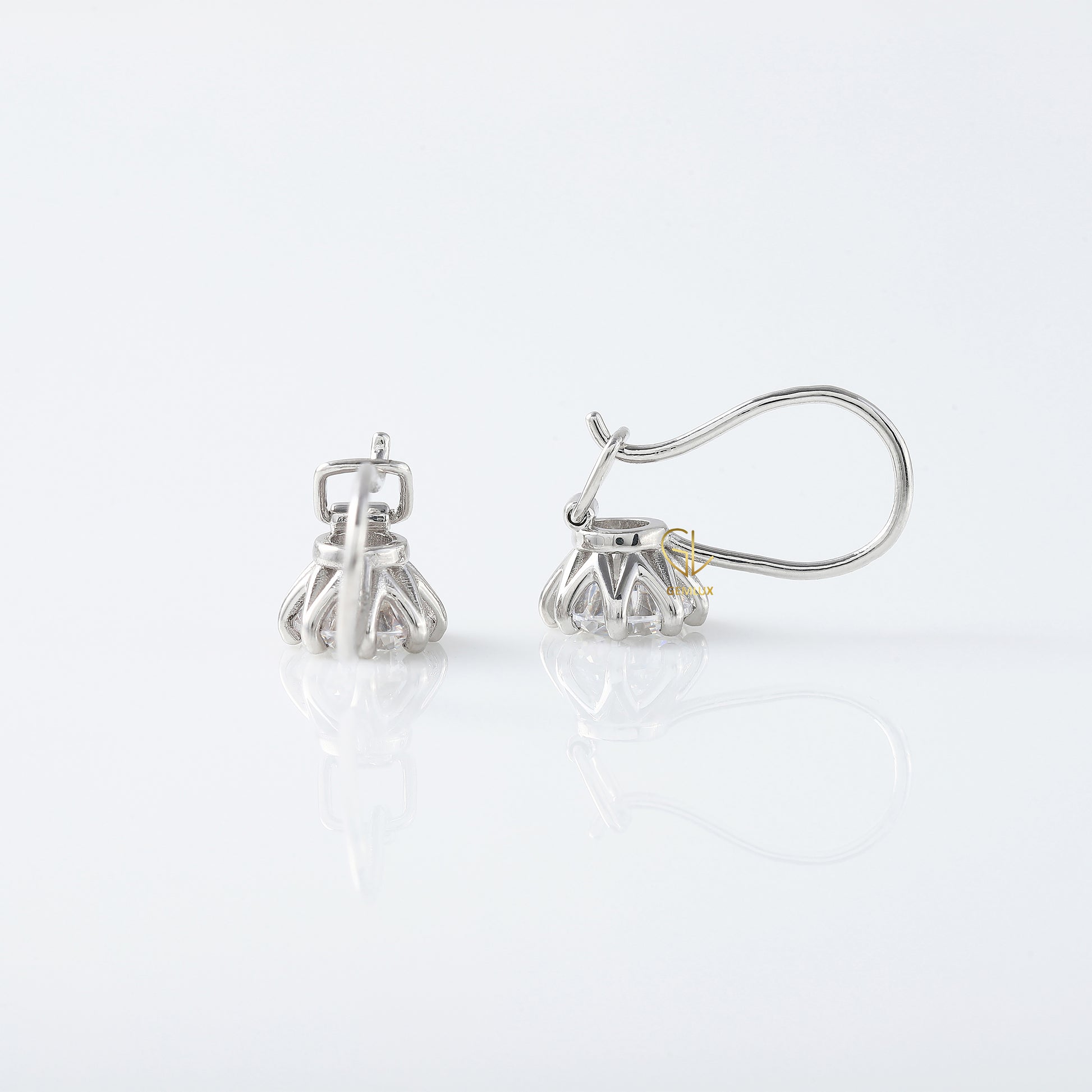 Round Moissanite Dangle Earrings