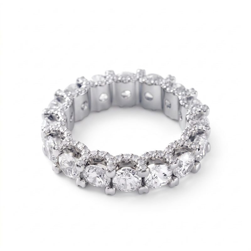 Round Moissanite Eternity Wedding Band