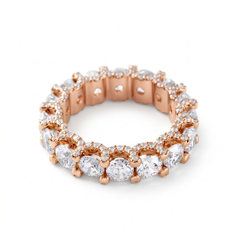 Round Moissanite Eternity Wedding Band