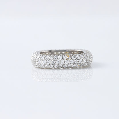 Round Moissanite Square Full Eternity Diamonds Band