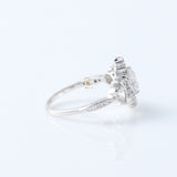 Round Moissanite Vintage Style Halo Ring - Edwardian Ring