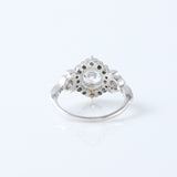 Round Moissanite Vintage Style Halo Ring - Edwardian Ring