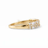 Round & Baguette Cut Three Row Lab Grown Eternity Band