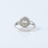 Round Cut Lab Grown Art Deco Split Shank Halo Engagement Ring