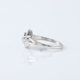 Round Cut Lab Grown Art Deco Split Shank Halo Engagement Ring