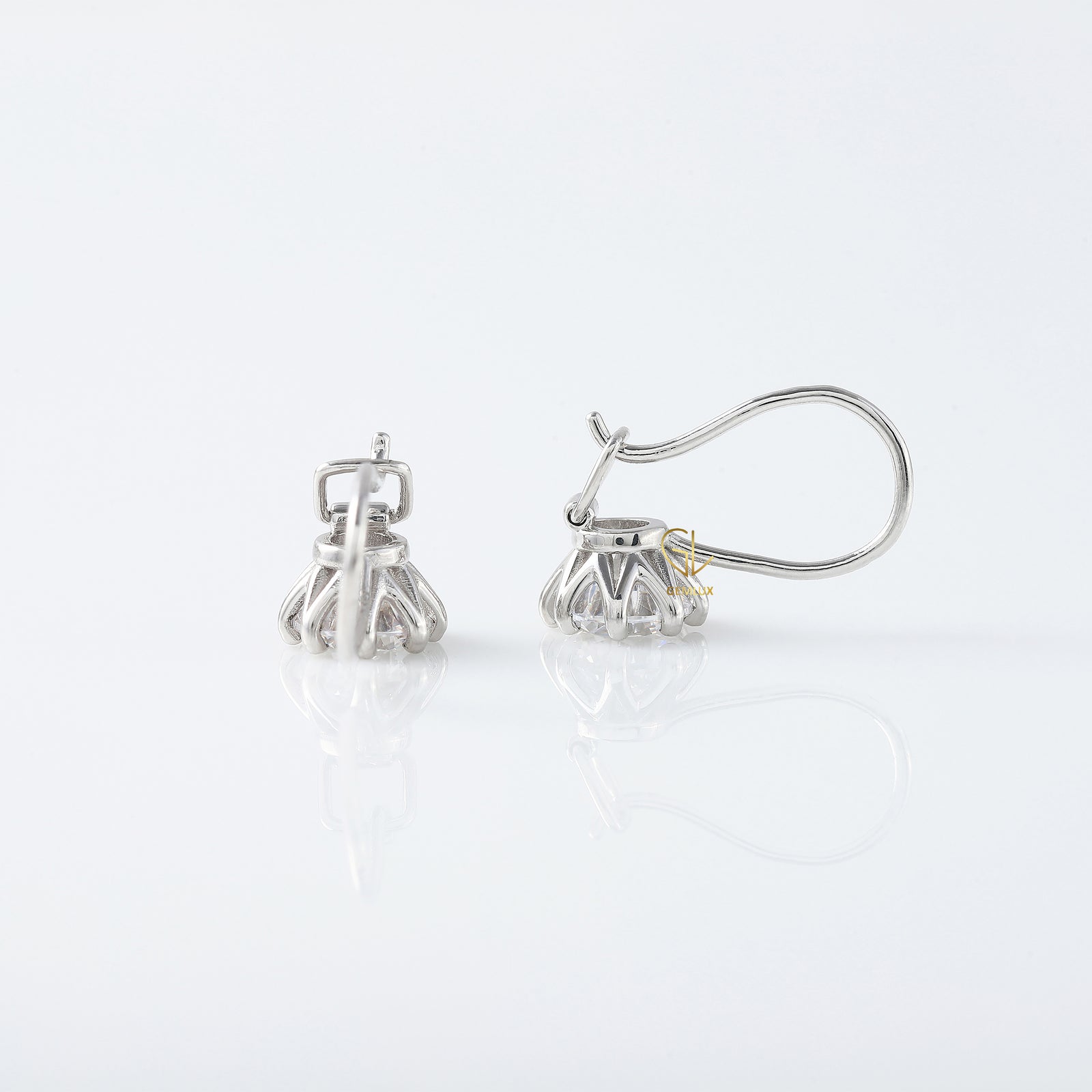 Round Cut Lab Grown Diamond Dangle Earrings