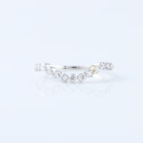 IGI Certified Round Cut Lab Grown Diamond Half Eternity Curved Wedding Band