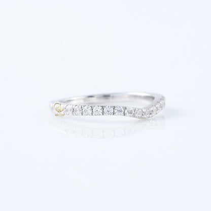 Round Cut Lab Grown Diamond Matching Curved Wedding Ring