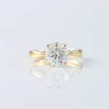 Round Cut Lab Grown Diamond Pinch Style Solitaire Engagement Ring