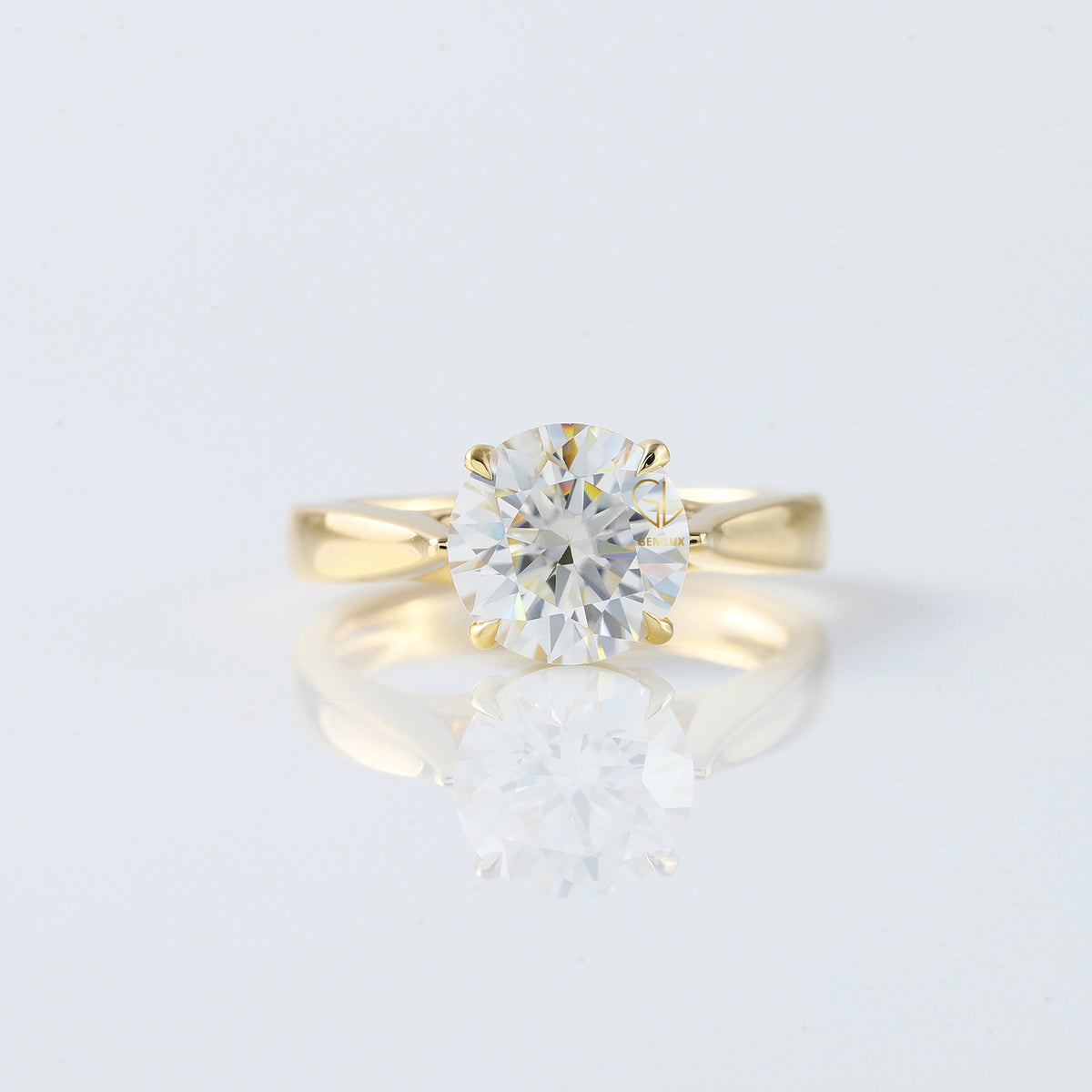Round Cut Lab Grown Diamond Pinch Style Solitaire Engagement Ring