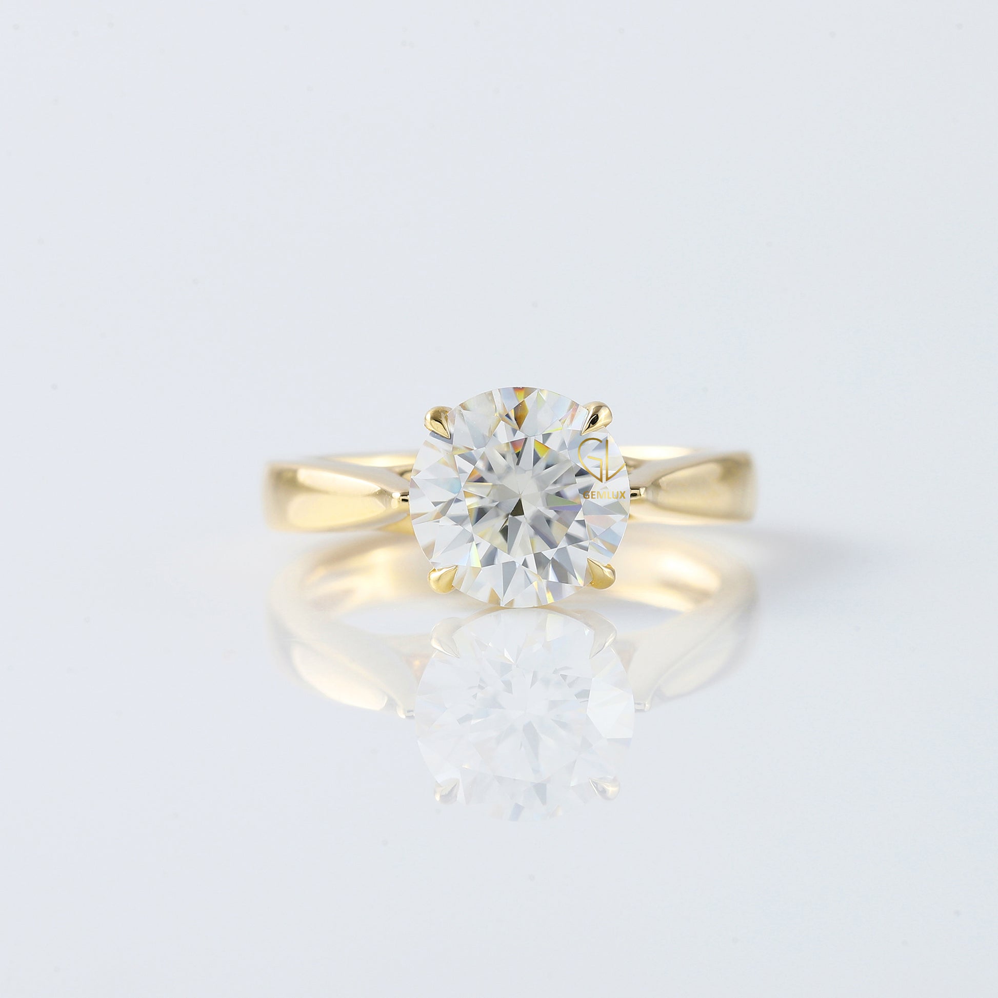 Round Cut Lab Grown Diamond Pinch Style Solitaire Engagement Ring