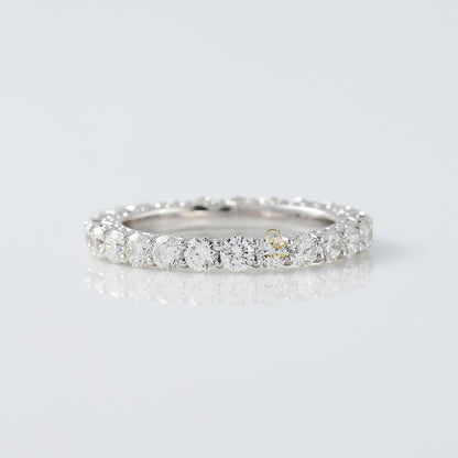 Round Cut Lab Grown Eternity Wedding Band For Her