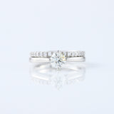 Round Cut Lab Grown Solitaire Diamond Ring With Matching Eternity Wedding Ring Set 