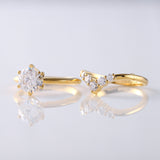 Round Cut Lab Grown Solitaire Engagement Ring With Matching Curved Ring Set