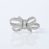 Round Cut Moissanite Bow Knot Engagement Ring